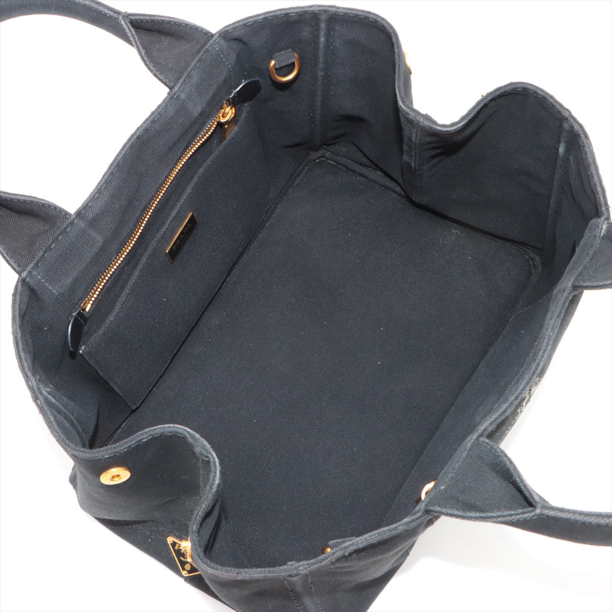 Prada Canapa Linen 2WAY Handbag Black