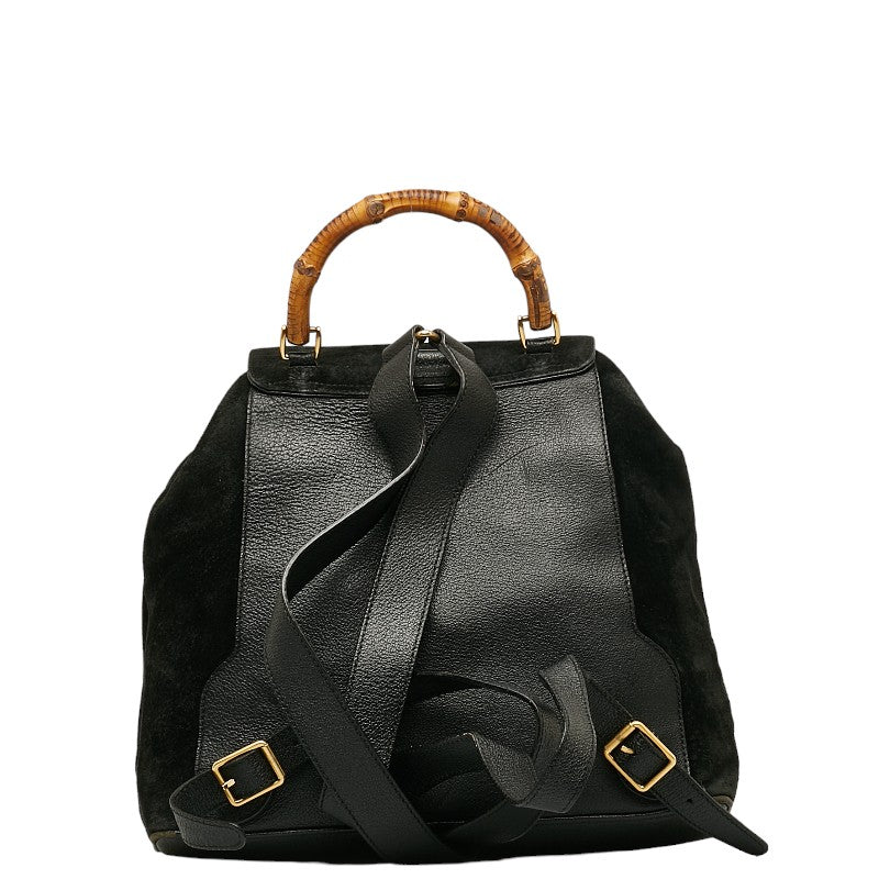 Gucci Bamboo Backpack 003 2058 0016 Black Leather