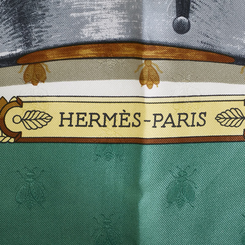 Hermes Carré 90 Napoleon carf Green Multicolor Silk  Hermes