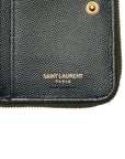 Saint Laurent Zip Wallet in Grain Calf Leather Green GUE403723