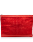 BALENCIAGA Clutch Bag in Suede Leather Red 273022