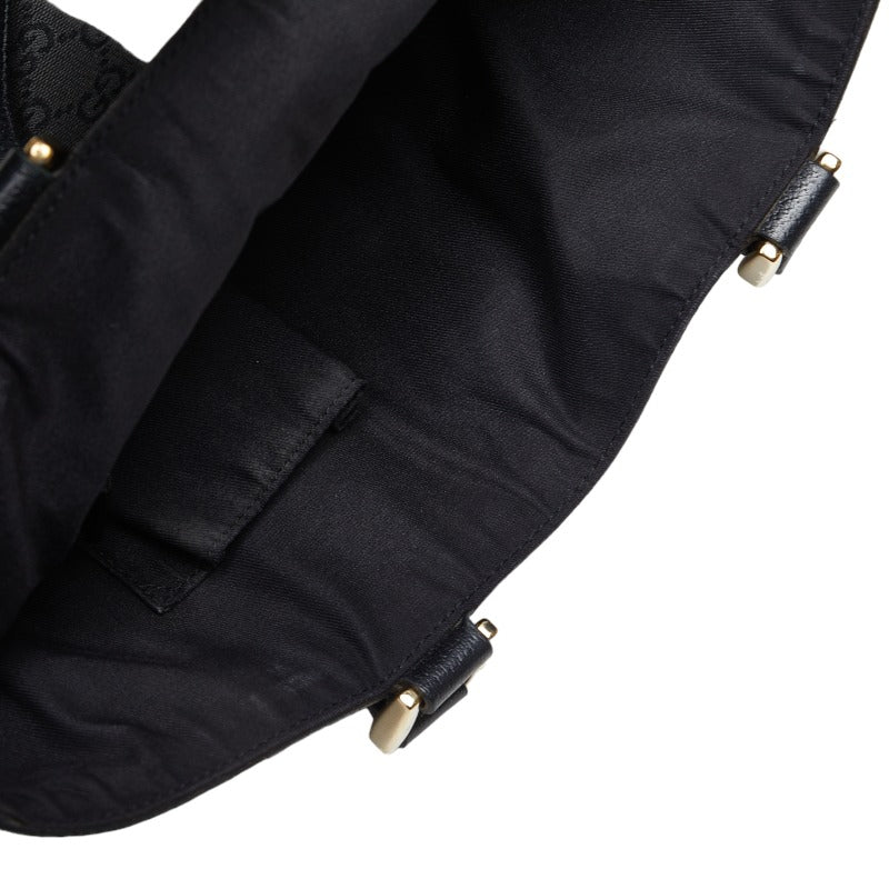 Gucci GG Canvas Abbey Handbag 130739 Black Canvas Leather Ladies Gucci