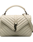 Saint Laurent Monogram Sacchel Handbag 2WAY 392737 White Leather  Saint Laurent