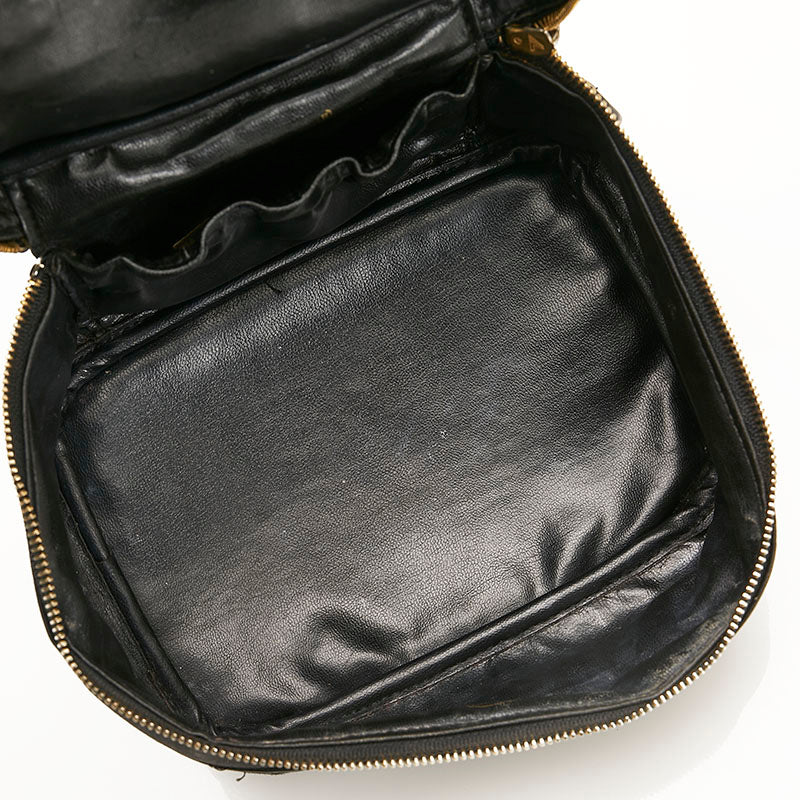 Chanel Cocomark Vanity Bag Handbag Black Leather  Chanel