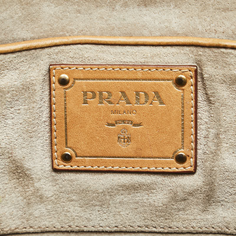 Prada Handbag Shoulder Bag 2WAY Blue Multicolor Canvas Leather Ladies Prada