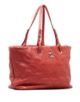 Chanel Wild Stitch Tote Bag Pink Leather