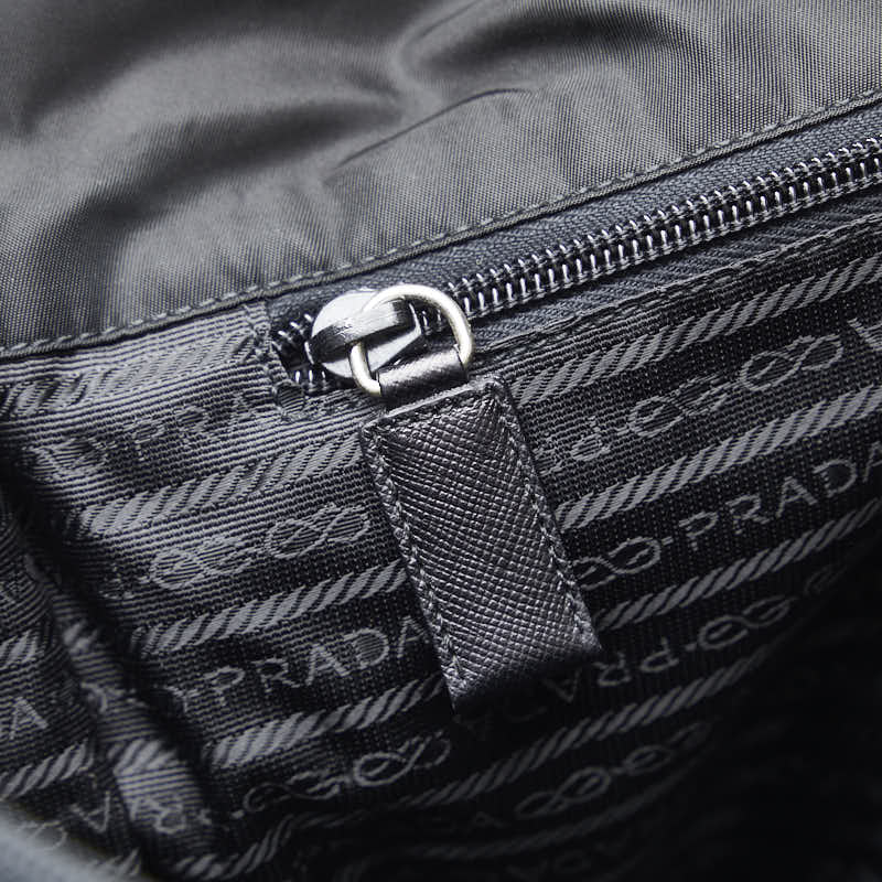 PRADA Viaggio Shoulder Bag V165 Nylon/Leather Black