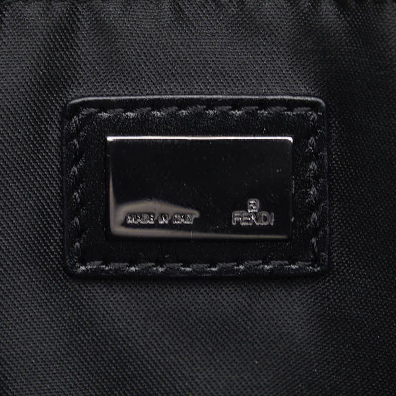 Fendi Zubo Handbag 8BH134 Black Linen Leather  Fendi
