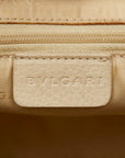 handbags black white canvas leather ladies BVLGARI