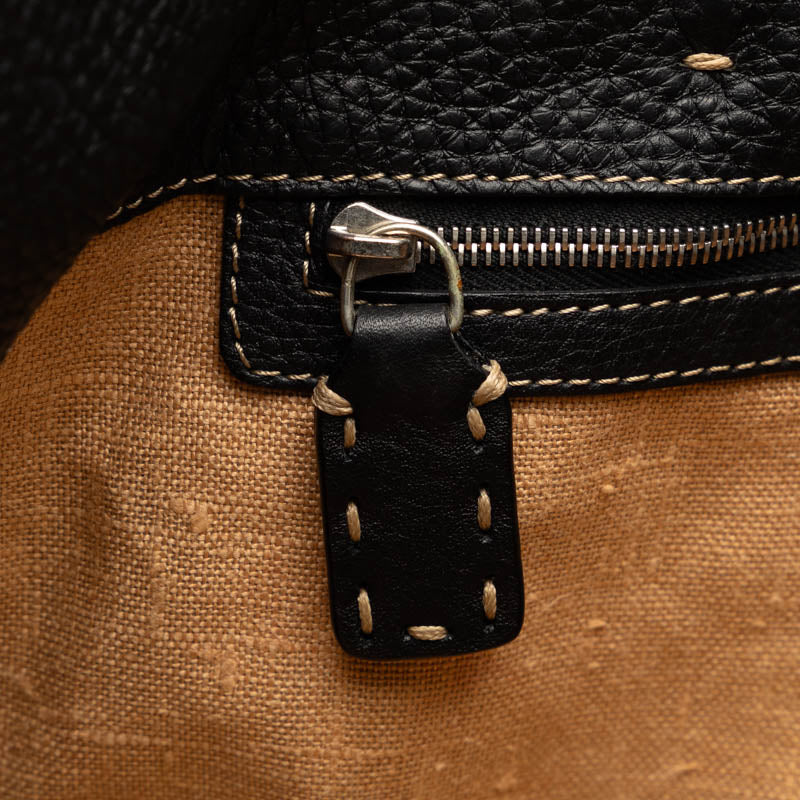Fendi Selleria Tote Bag 8BH126 Black Leather