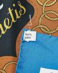 Hermes Carré 90 Cliquetis Catchucci word Shirt Blue Multicolor Silk  Hermes