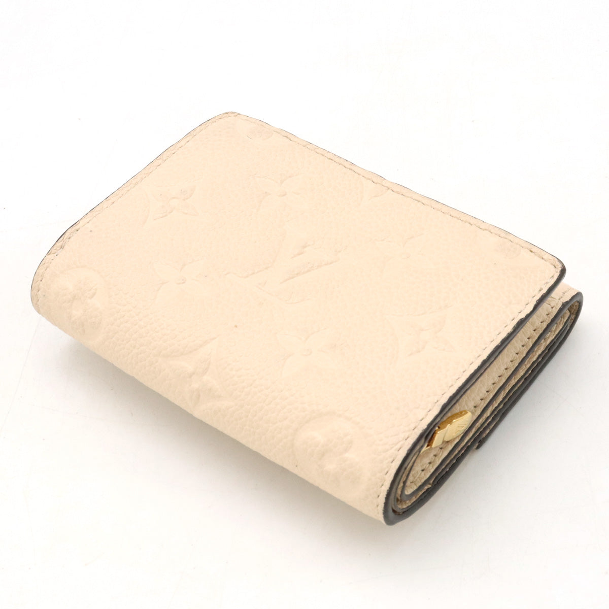 Louis Vuitton Monogram Emplant Portfolio Metis Compact Three Folded Wallet Three Folded Cream Beige M81071