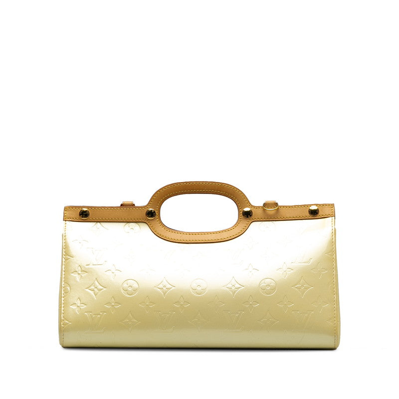 Louis Vuitton Verney Roxbury Drive Handbag 2WAY M91374 Pearl White Patent Leather Lady Louis Vuitton