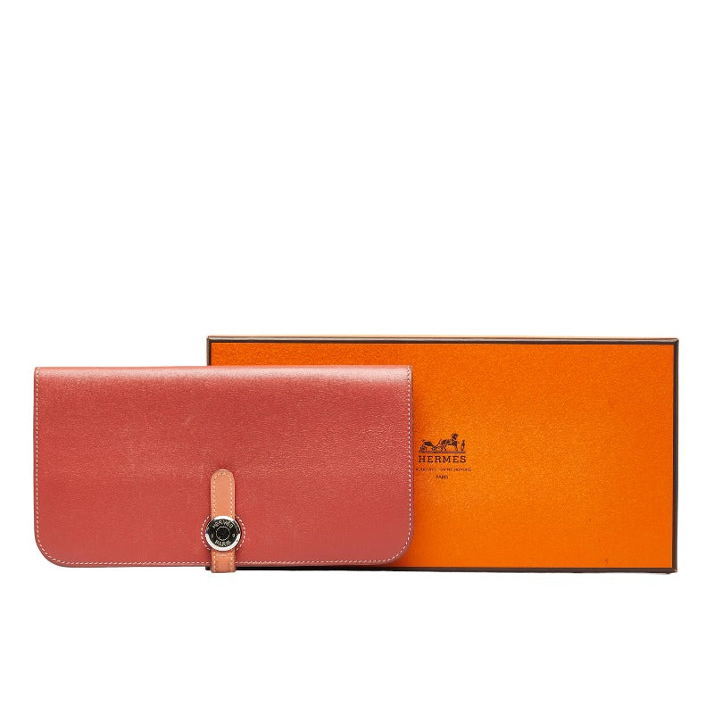 Hermès Long Wallet Pink Leather Ladies