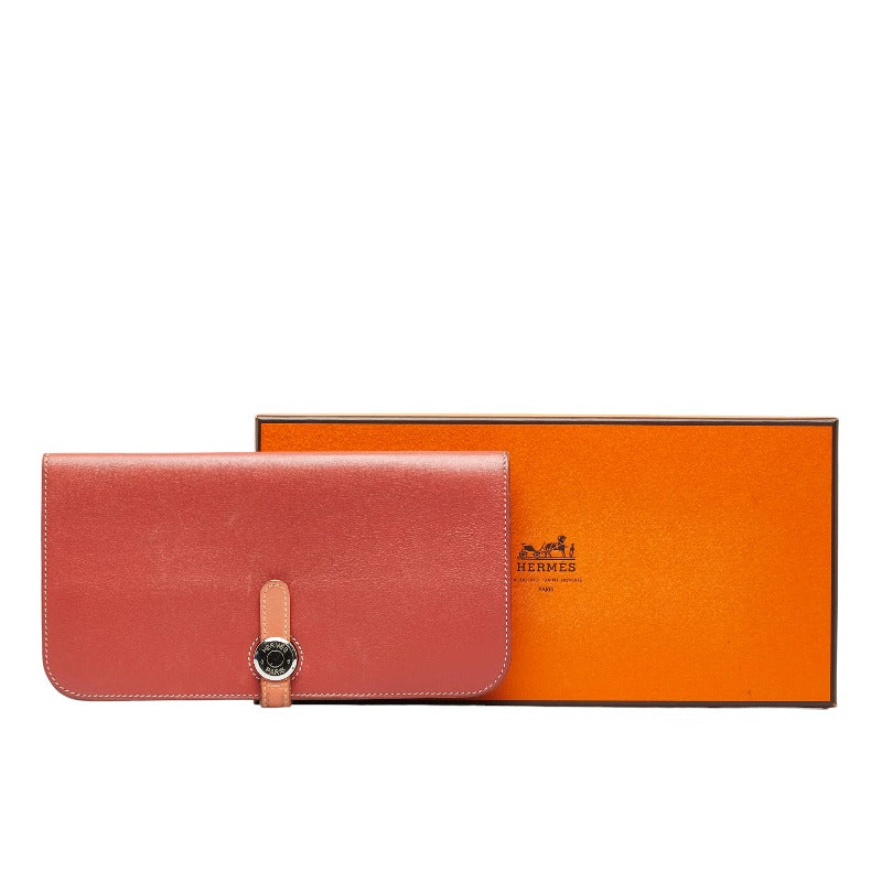 Hermes Dogong Long Bicycle ilver  Long Wallet Sangine Clevett Pink Worship  Hermes