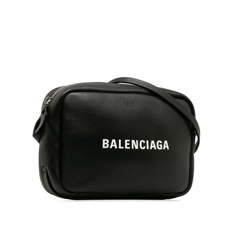 BALENCIAGA 相機包 黑色皮革489812單肩包