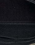 Fendi Celeria Roundfashner Long Wallet 7M0210 Black Leather Ladies Fendi