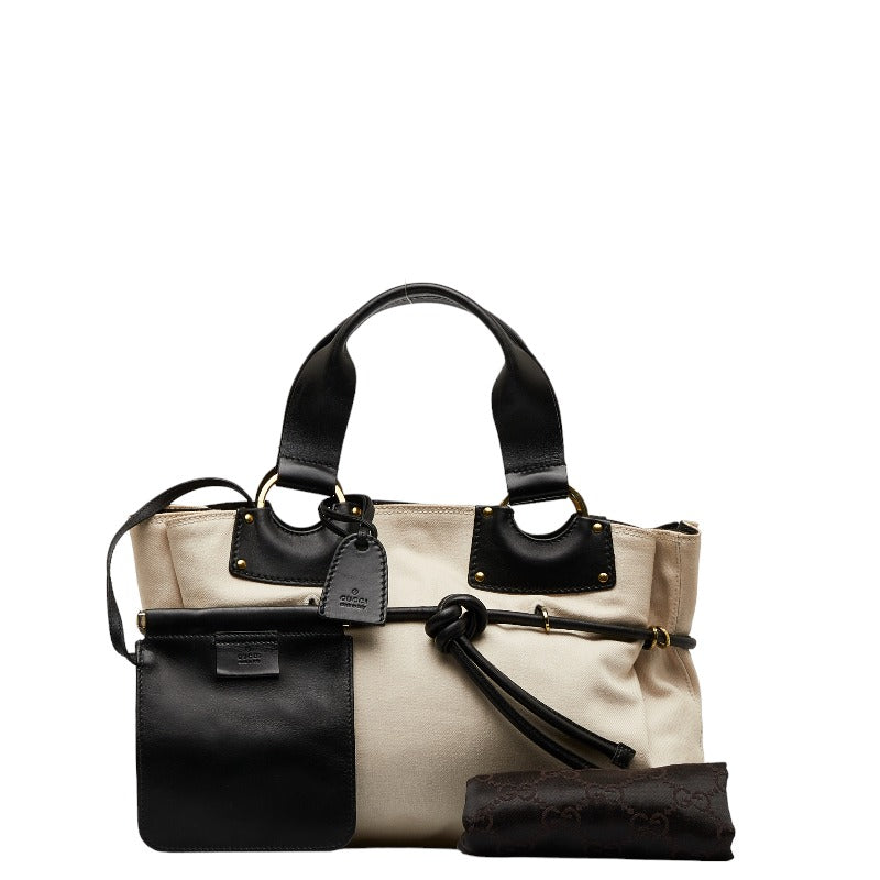 GUCCI Gucci 95168 Handbag Leather/Lace White Black Ladies Gucci