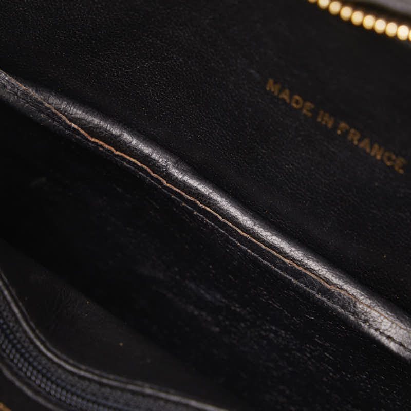 Chanel Matrases Cocomark Tassel loping Shoulder Bag Black Leather  CHANEL