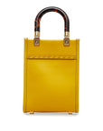 Fendi Sunshine per Small Logo Handbag Shoulder Bag 2WAY 8BS051 Yellow Leather Ladies Fendi