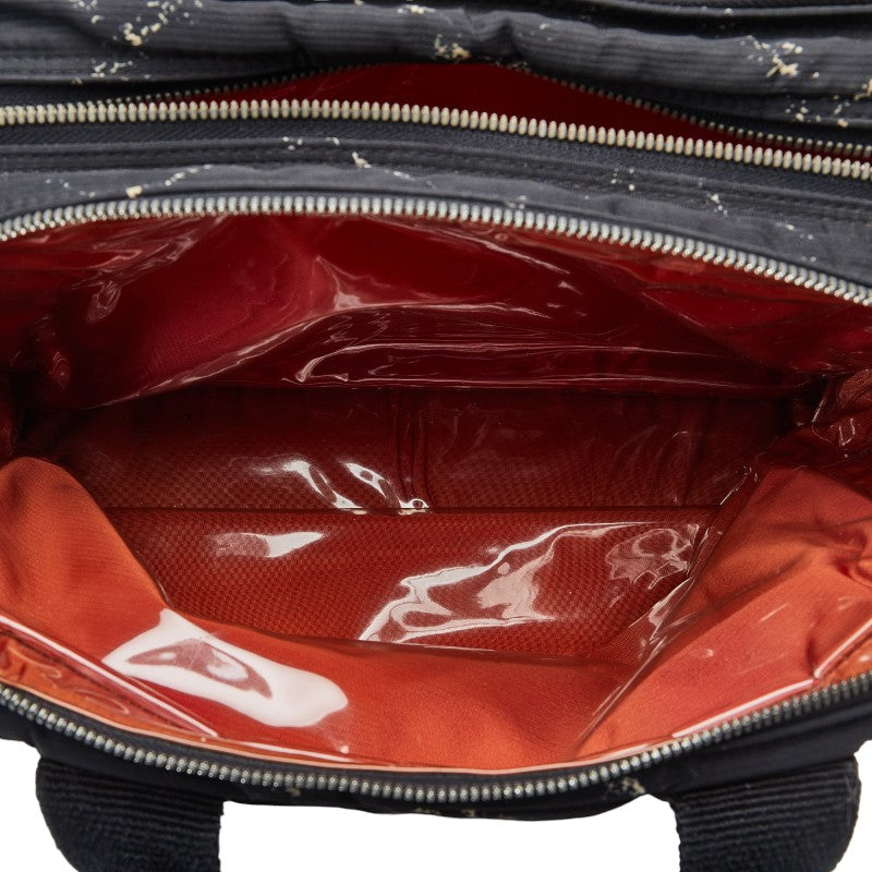 CHANEL Travel Line Boston Bag Handbag Nylon/Vinyl Black Ladies