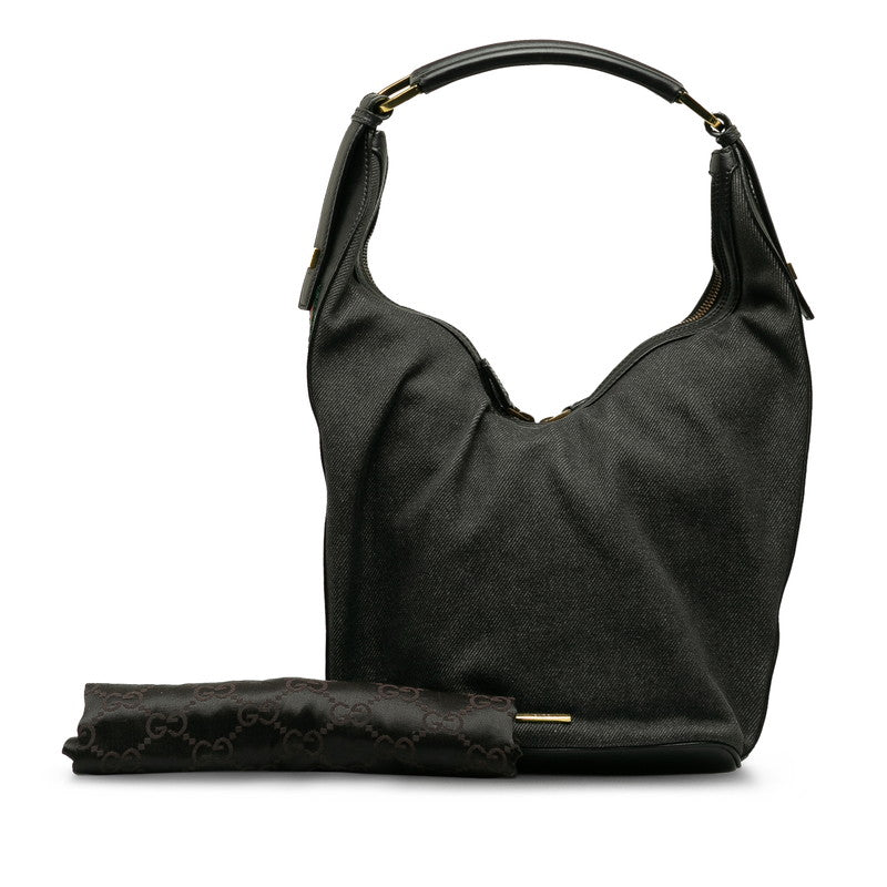 GUCCI Gucci 73885 Shoulder Bag Linen/Leather Black Ladies Lines