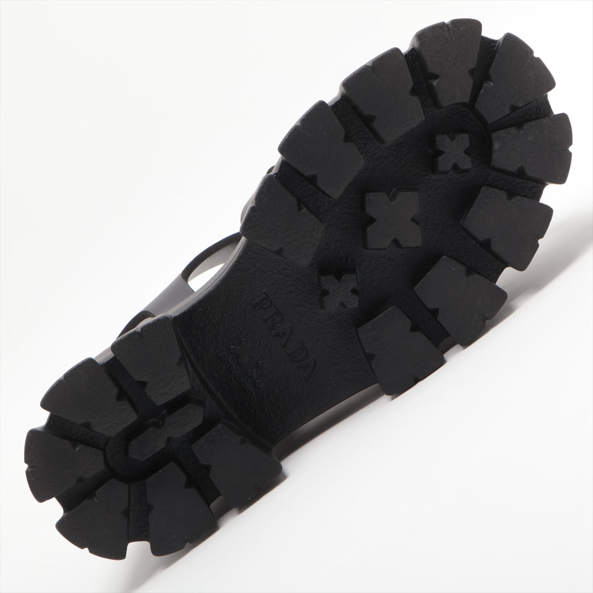 Prada Monolith Leather X Laver Sandal 35  Black Triangle Logo