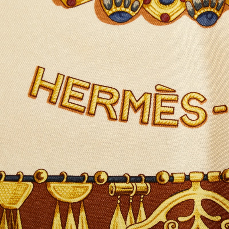 Hermes Carré 90 Parures Des Sables Desert Accessories SCalf Brown Multicolor Silk  Hermes