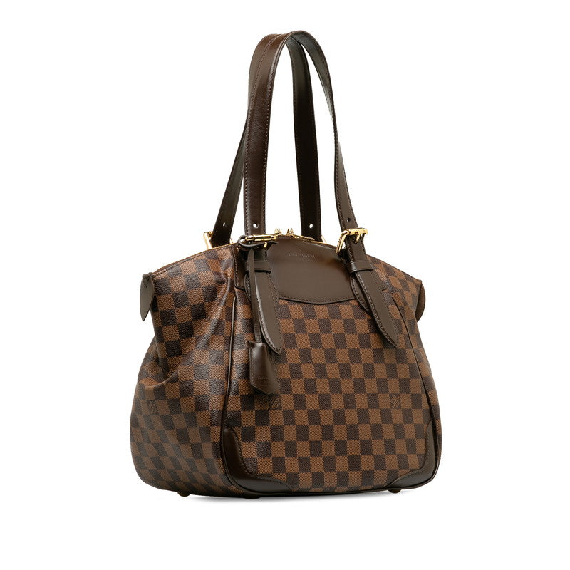 Louis Vuitton Verona MM Handbag N41118 Brown PVC Leather Lady Louis Vuitton