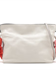 Loewee Flamenco Clutch Leather Shoulder Bag White Octopus
