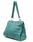 Celine Shoulder Bag One Shoulder Semi Shoulder Shoulder Leather Peacock Green Silver  Blue/Mosada Quality