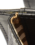 Burberry vintage new check shadow horse logo print handbag black leather ladies burberry
