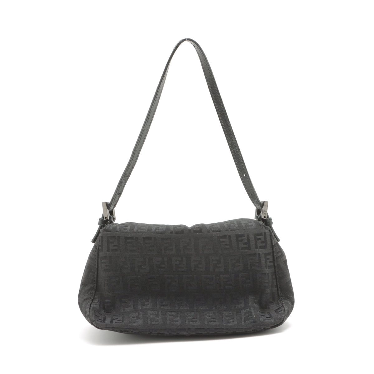 Fendi Mamma Bucket  Canvas  Leather Handbag Black 8BR180