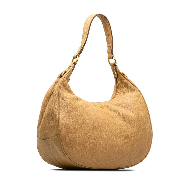 Prada One-Shoulder Bag Handbag Beige Leather Ladies Prada