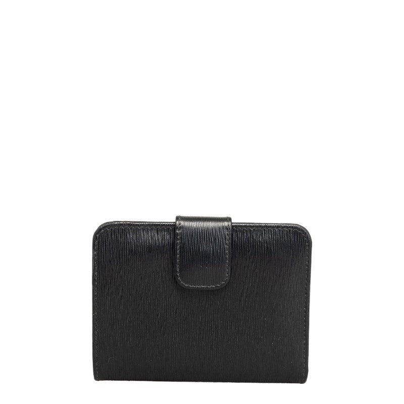 PRADA Prada Viterlo Moves 1ML018 Double Folded Wallet Leather Black Ladies Viterlo