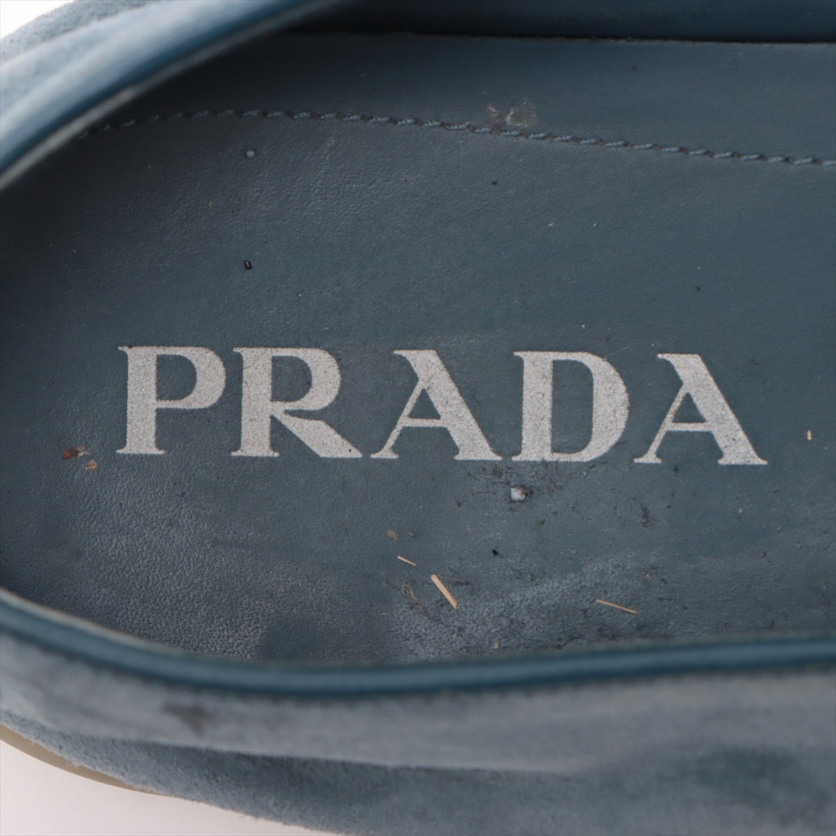 Prada Suede  7 1/2 Men Blue 2DG124 Triangle Logo