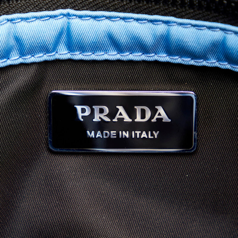 PRADA Prada Bomber Handbags Nylon/Laser Blue Black Ladies