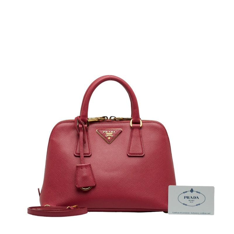 PRADA Mini Promenade Handbag in Saffiano Pink BL0838