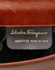 SalvatoreFerragamoGantini Sliding Chain Mini Shoulder Bag Brown Leather Ladies Salvatore Ferragamo
