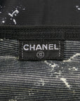 Chanel Old Travel Line Porch Black White Nylon Lady Chanel