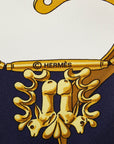 Hermes Carré 90 Les Cavaliers Dor Golden Knights carf Navi Multicolor Silk  Hermes