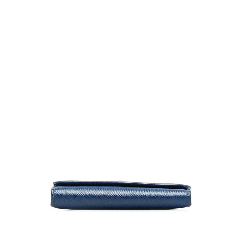 Prada Sapphiano Keycase 1PG222 Blue Leather  Prada