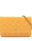 CHANEL Wallet on Chain in Patent Yellow
