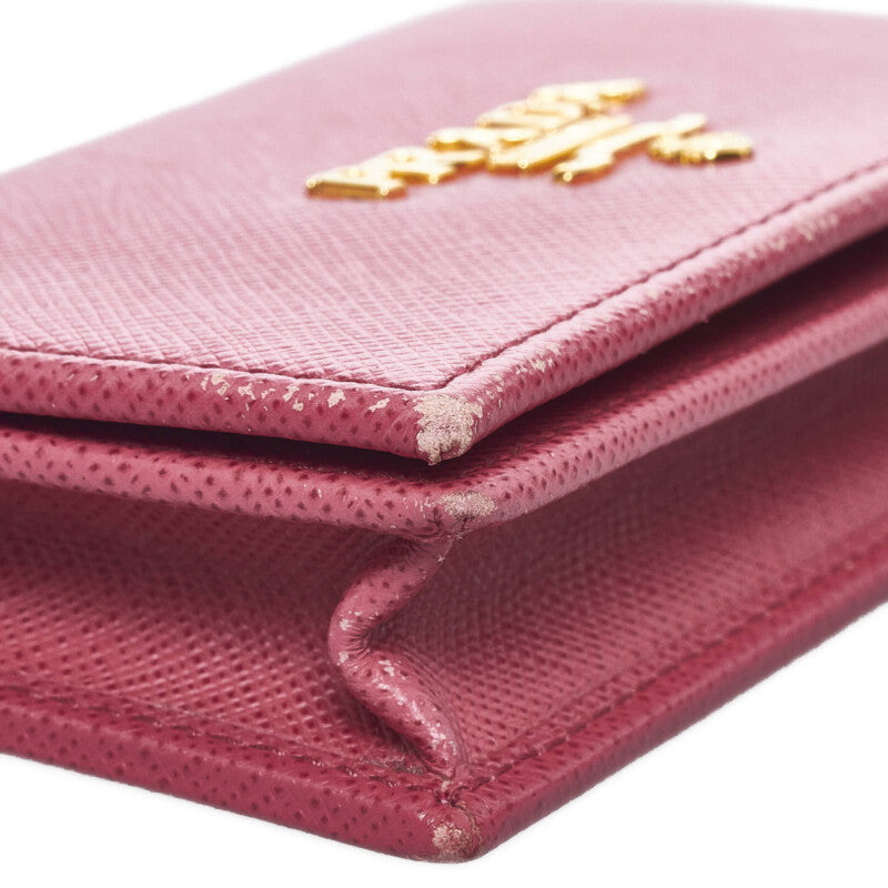 PRADA Prada Sapphiano Cardcase Leather Pink Ladies