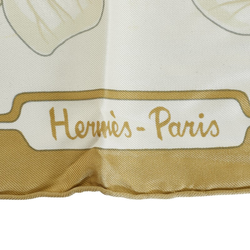 Hermes Carré 90 Flora Graeca 希臘花卉圍巾綠色多色真絲女士 HERMES
