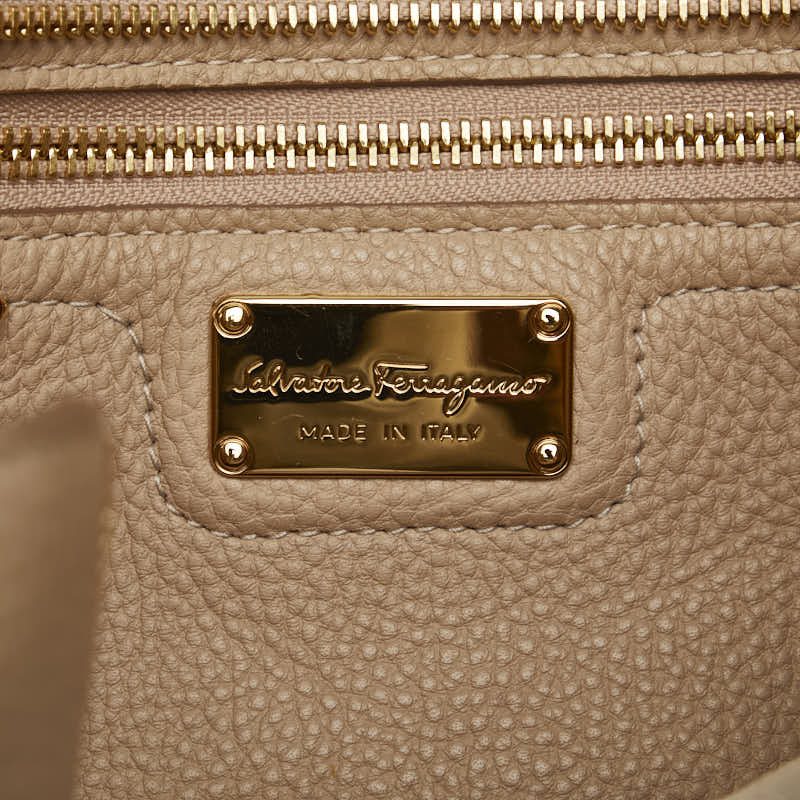 Salvatore Ferragamo Amy Gantzini Handbags RE-21 F478 Beige Leather Ladies Salvatore Ferragamo