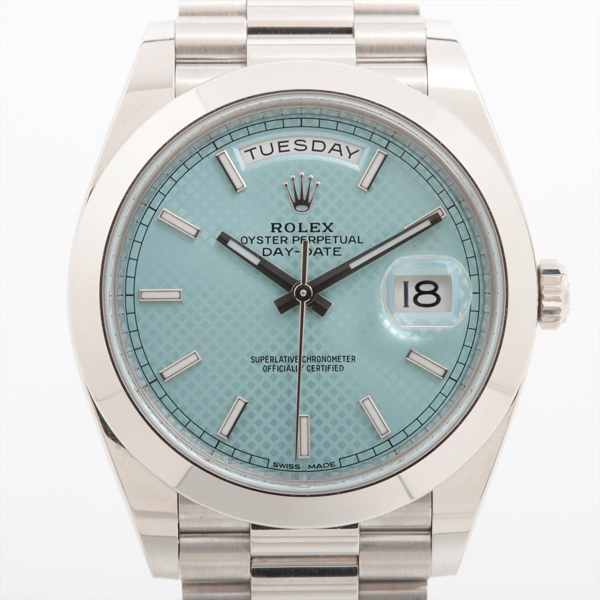 Rolex Day Date 228206 PT AT Ice Blue Comic