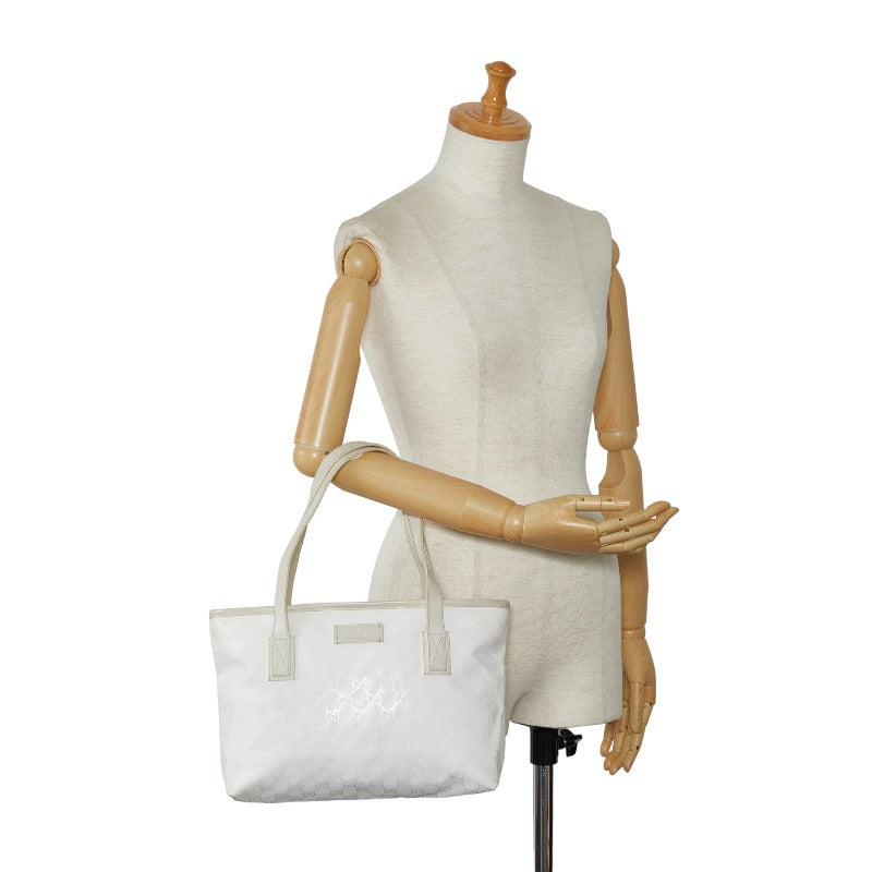 Gucci GG Printed Handbags 211138 White PVC Leather Ladies Gucci