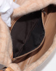 Fendi Mamma Bucket Wool x Leather Shoulder Bag Beige 26424
