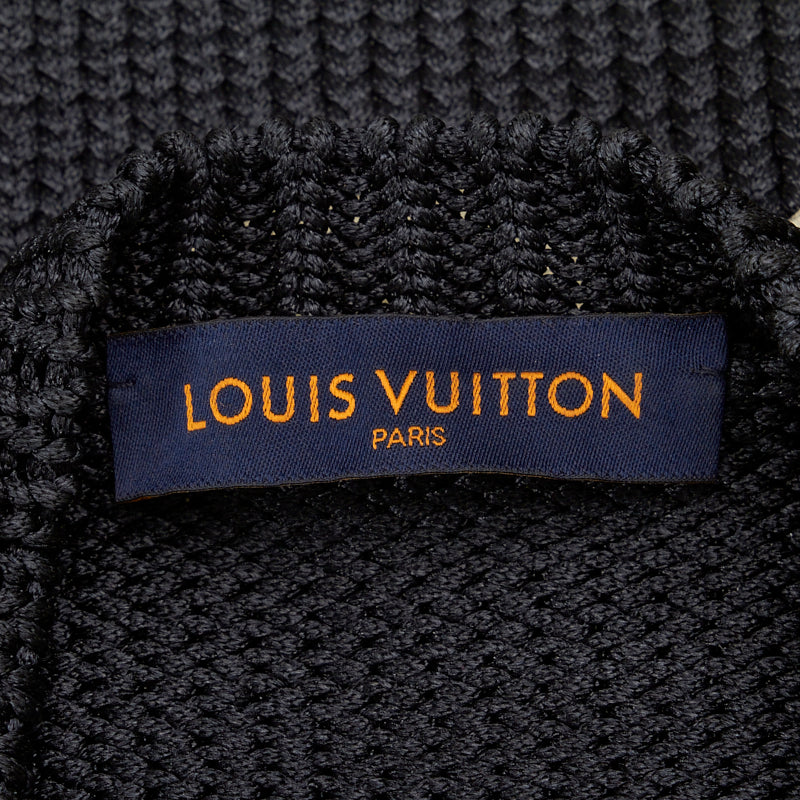 Louis Vuitton 2019 Baggage Logo V-Neck Sweater Nits Size: M Navi Silk Polyester Men&#39;s LOUIS VUITTON